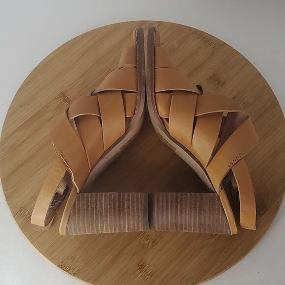 Madewell The Cindy Sandal Woven Leather Slingback Block Heel Sandals Size 7 - Picture 8 of 13